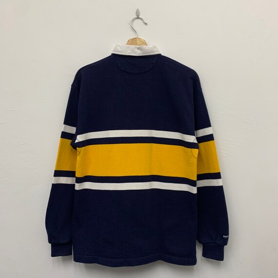 Vintage Barbarian Collegiate Striped Classic Rugby Shirt Size