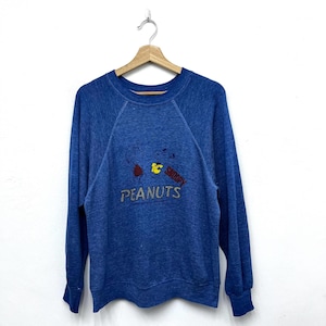 Vintage 80s Snoopy Peanuts Cartoon Soft Thin Pullover Crewneck Sweatshirt Size Medium