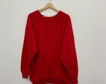 Vintage 80s Big Man’s Action Usa Ref Plain Pullover Crewneck Sweatshirt Size XL