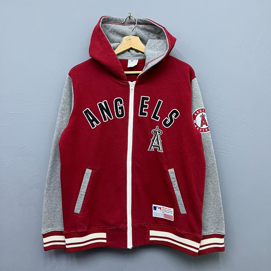 Vintage Los Angeles Angels MLB Full Zip Hooded Sweater Jacket Size