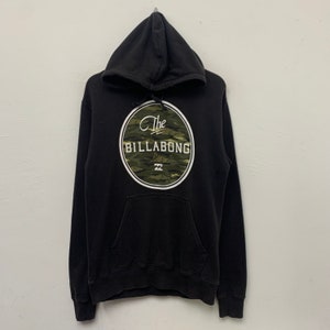 Vintage Billabong Surfing Black Pullover Hoodie Sweatshirt Size Medium