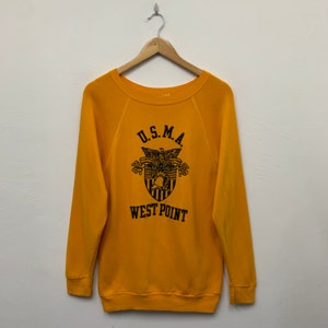Sudadera con cuello redondo estilo pulóver de West Point de la USMA de los años 70 y 80, talla mediana