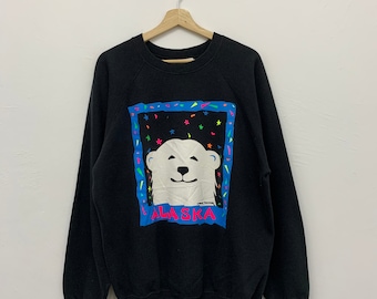 Vintage 80er Alaska Crewneck Sweatshirt Größe Groß