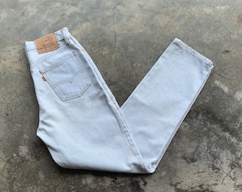 Vintage 90s Levis Silvertab Baggy Light Wash Denim Distressed Wide