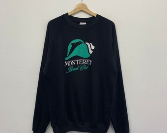 Vintage 80s Monterey Beach Club Crewneck Sweatshirt Size Medium - Hanes Pullover Sweater
