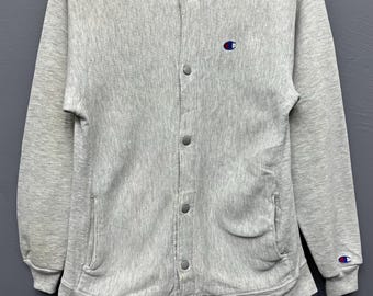 Vintage 90s Champion Reverse Weave Snap Cardigan Size XL Boys Made