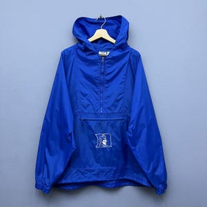 Vintage 90s Duke Blue Devils Embroidered Nylon Packable Half Zip Pullover Windbreaker Size XL