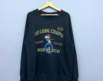 Sudadera de cuello redondo con estampado de Snoopy de Peanuts de Uniqlo, talla L, diseño de dibujos animados.