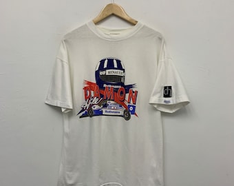 Vintage 90s Damon Hill Renault F1 Team Tshirt Size Large