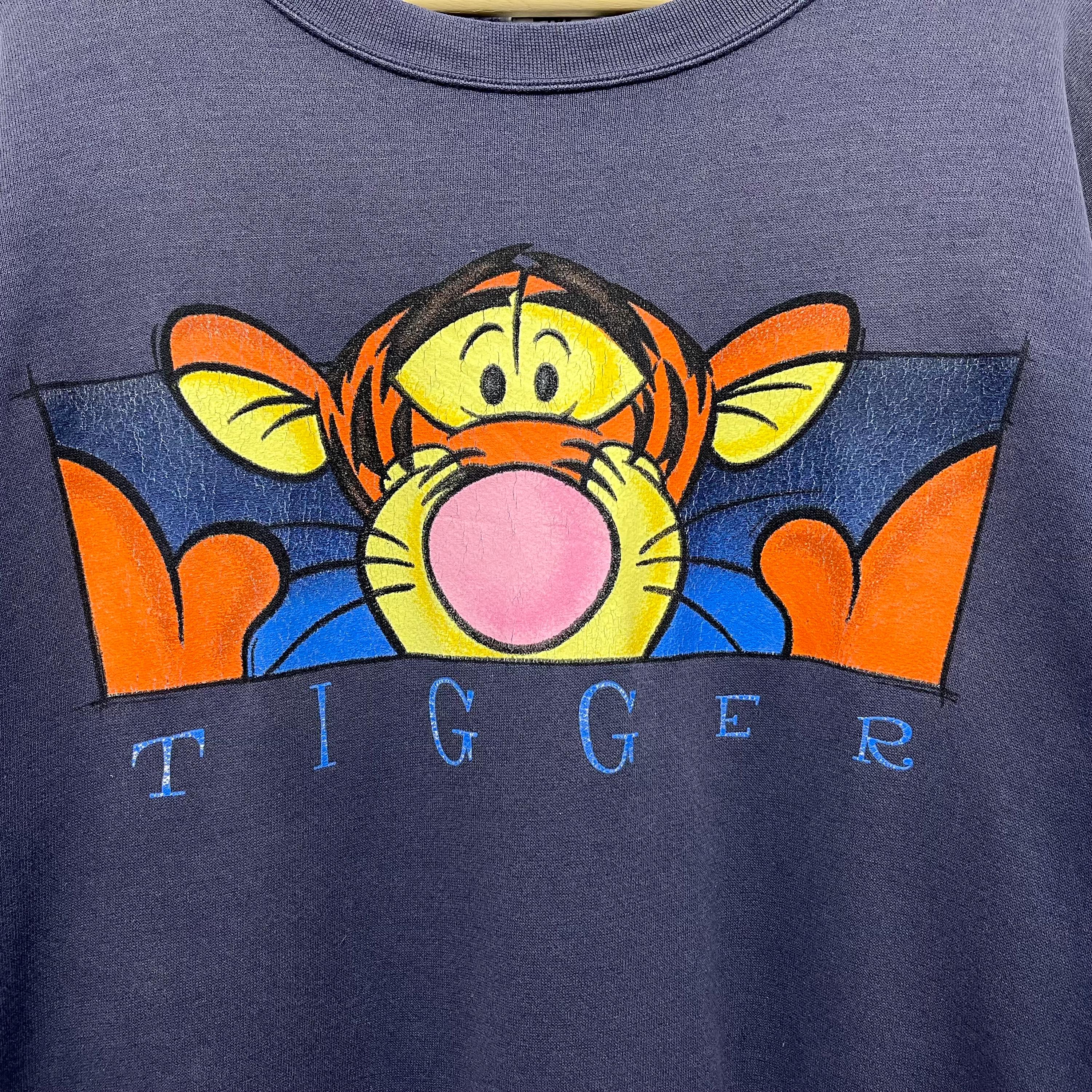 Vintage 90s Tigger Crewneck Sweatshirt Size Large Faded Tigger 