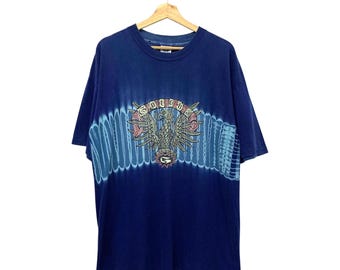 Vintage 90er Jahre Gotcha Adler Tie Dye T-Shirt, Retro Surf Skate Streetwear (Large)