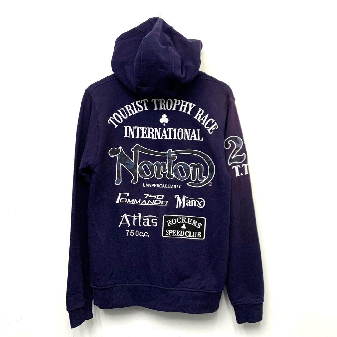 【DISCERNMENT】Norton over hooded coat Norton Motorcycles Embroidered Full Zip Hoodie Size Small - Etsy