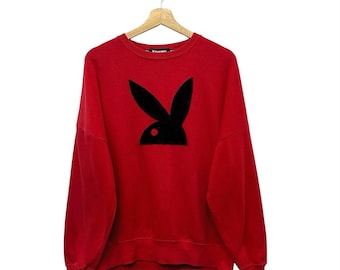Vintage Playboy Bunny Big Logo Pullover Crewneck Sweatshirt Size Medium