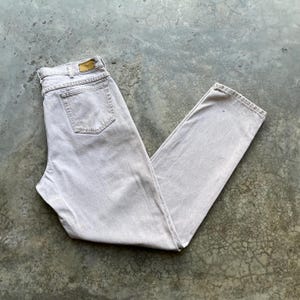 Vintage 90s LL Bean Made In Usa Light Brown Tapered Denim Jeans Size 35x34