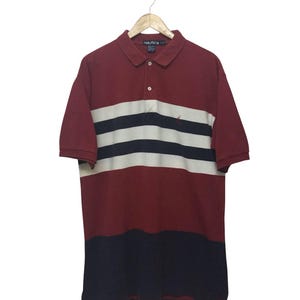 Nautica Shirt Nautica Men Striped Collared Polo Shirt Size Large