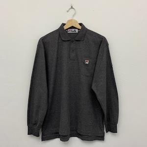 Vintage Fila Long Sleeve Collared Polo Shirt Size Medium