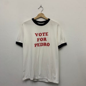 Vote For Pedro T-Shirt Napoleon Dynamite Movie Vote For Pedro Ringer Tshirt Size Small