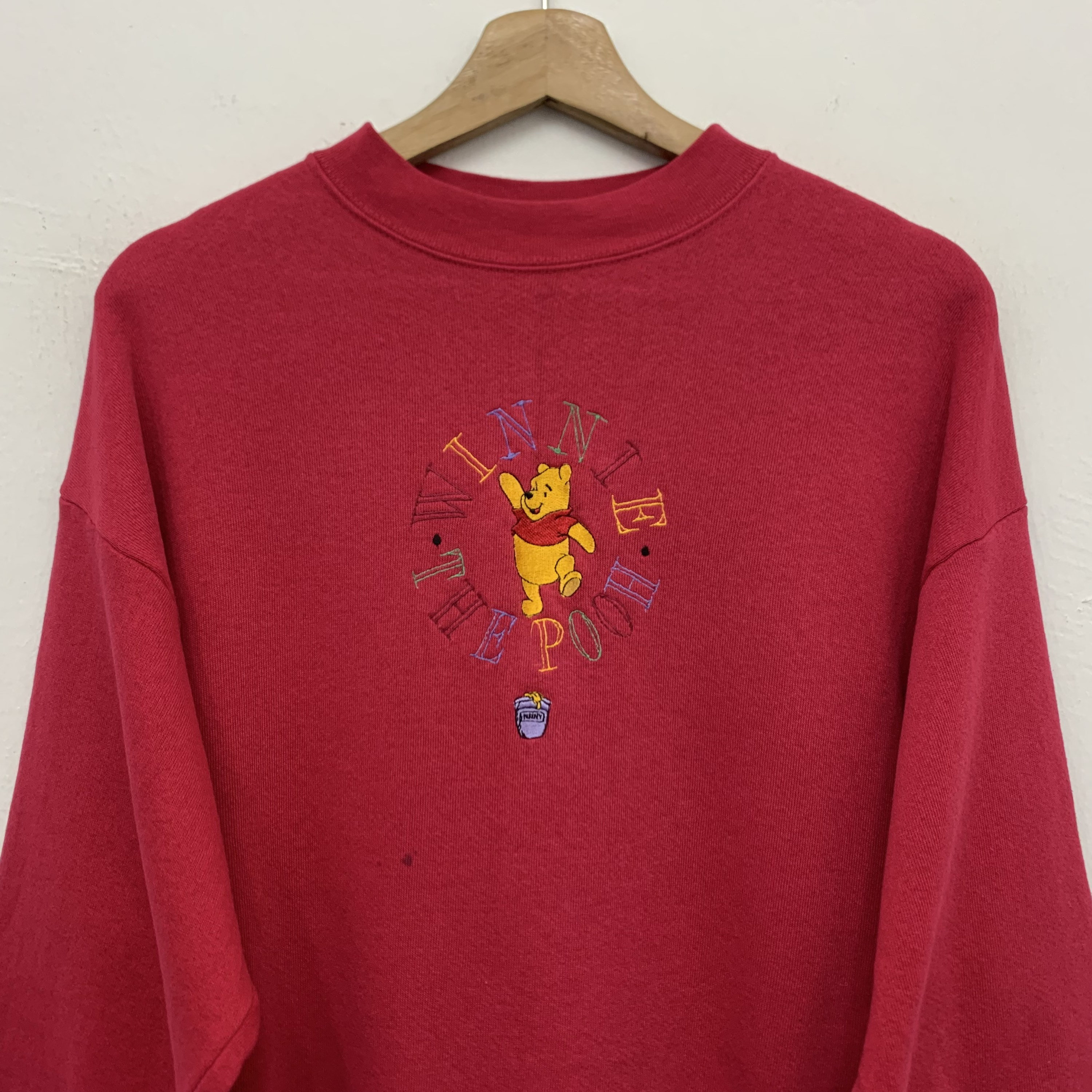 ヴィンテージ 90年代 くまのプーさん ディズニー 刺繍入りクルーネック 