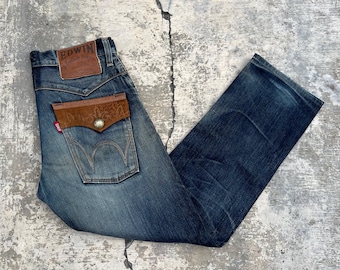 Vaqueros Edwin vintage: estilo vaquero occidental, talla 33 x 29