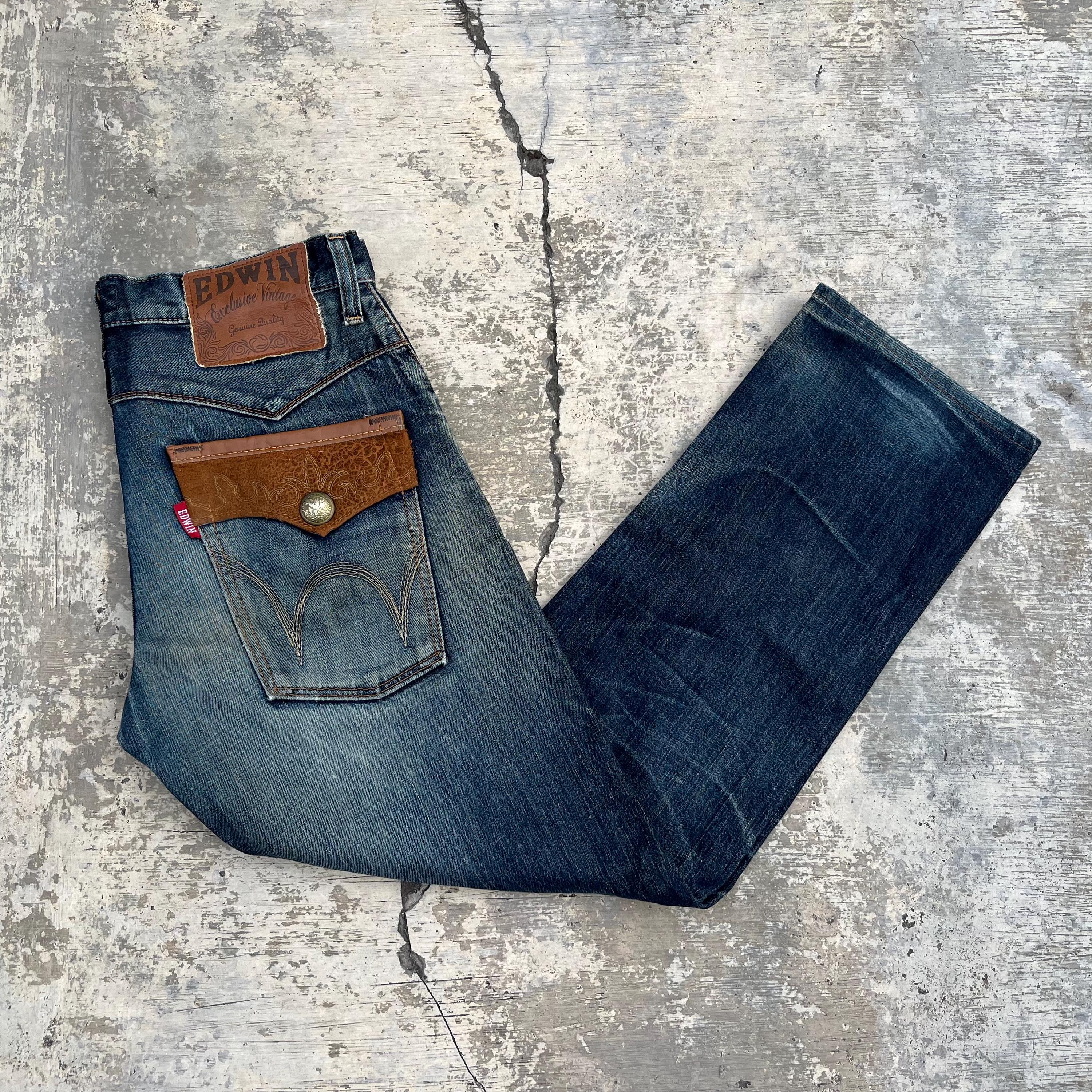 Vintage Edwin Denim Jeans: Cowboy Western Style, Size 33x29 - Etsy