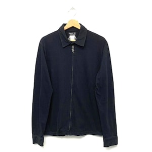 Vintage Agnes B Jacket Plain Black Sweater Full Zipper Jacket