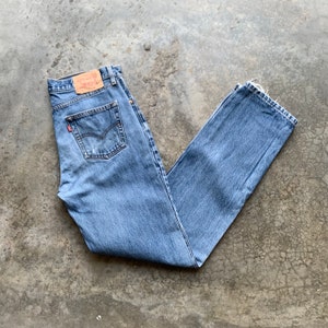 Levis 751 Jeans Vintage Levis 751 Regular Fit Blue Denim Jeans Size 33x34