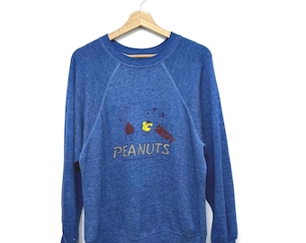 Bluza z okrągłym dekoltem w stylu vintage z lat 80. Snoopy Peanuts, miękka i cienka, rozmiar M