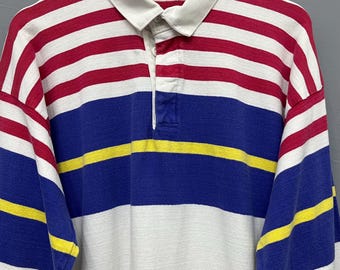 Vintage 90s LL Bean Rugby Shirt Striped Polo, Made in USA - Etsy