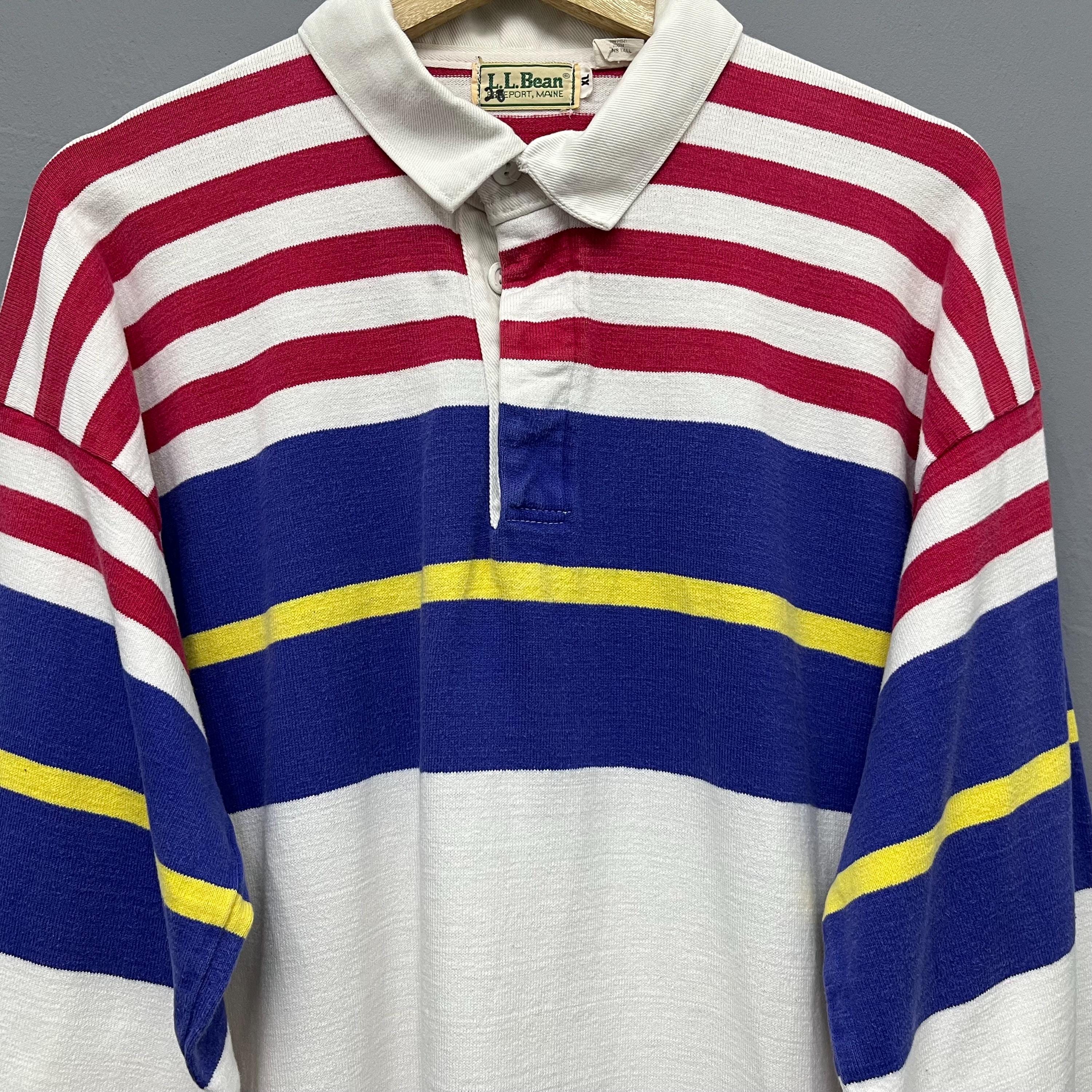 90’s LLBean Rugby shirts Vintage 90's LL Bean Striped Rugby Shirt – CobbleStore Vintage