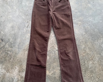 Vintage Ralph Lauren Sport Brown Corduroy Pants, Y2K Flared Bootcut Workwear Trousers, Brown Cord Pants, Women's Size 11 (28x30)