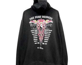Vintage T&C Surf Designs Surfing Full Zip Hoodie Size XL Surfing