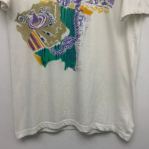 Vintage Late 80s Art Beach Graphic 50/50 Tshirt S… - image 4