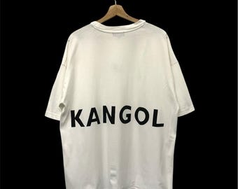 vintage Kangol Small Logo Spell Out T-shirt carré oversize taille L