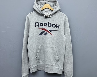 Vintage Reebok Big Logo Hoodie Size S Sportswear Pullover Sweatshirt
