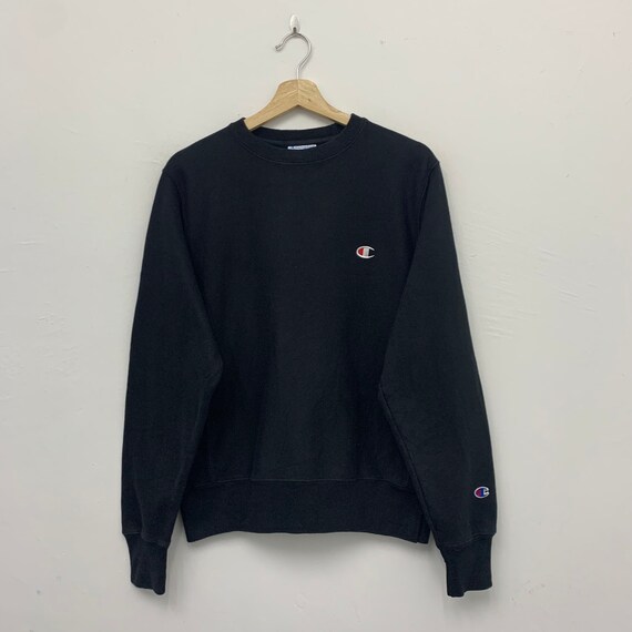 Vintage 90s Champion Reverse Weave Warm Up Black Blank