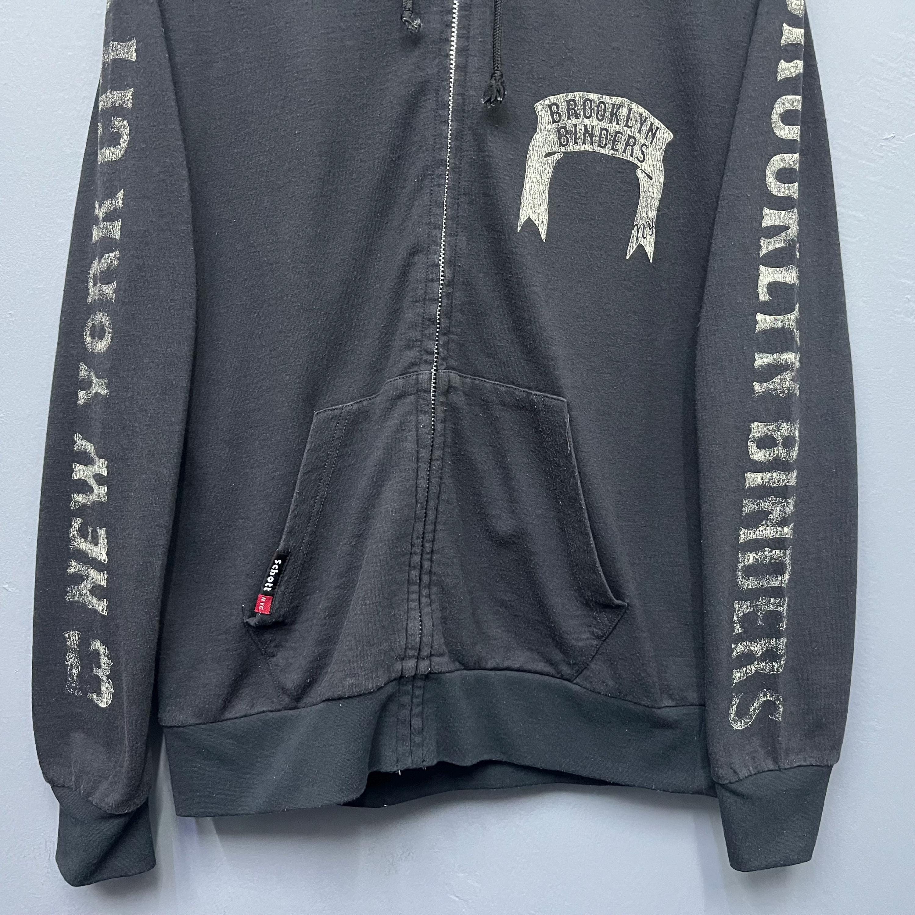 Schott Nyc Brooklyn Binders Full Zip Hoodie Size Medium - Etsy