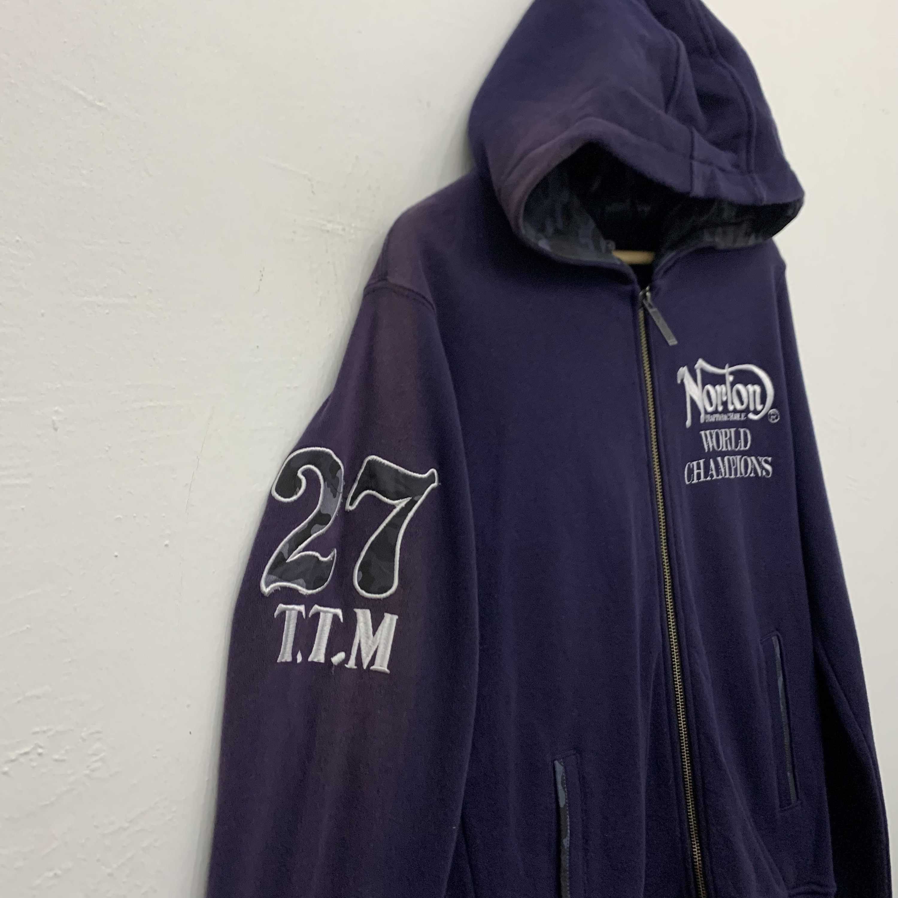 【DISCERNMENT】Norton over hooded coat Norton Motorcycles Embroidered Full Zip Hoodie Size Small - Etsy
