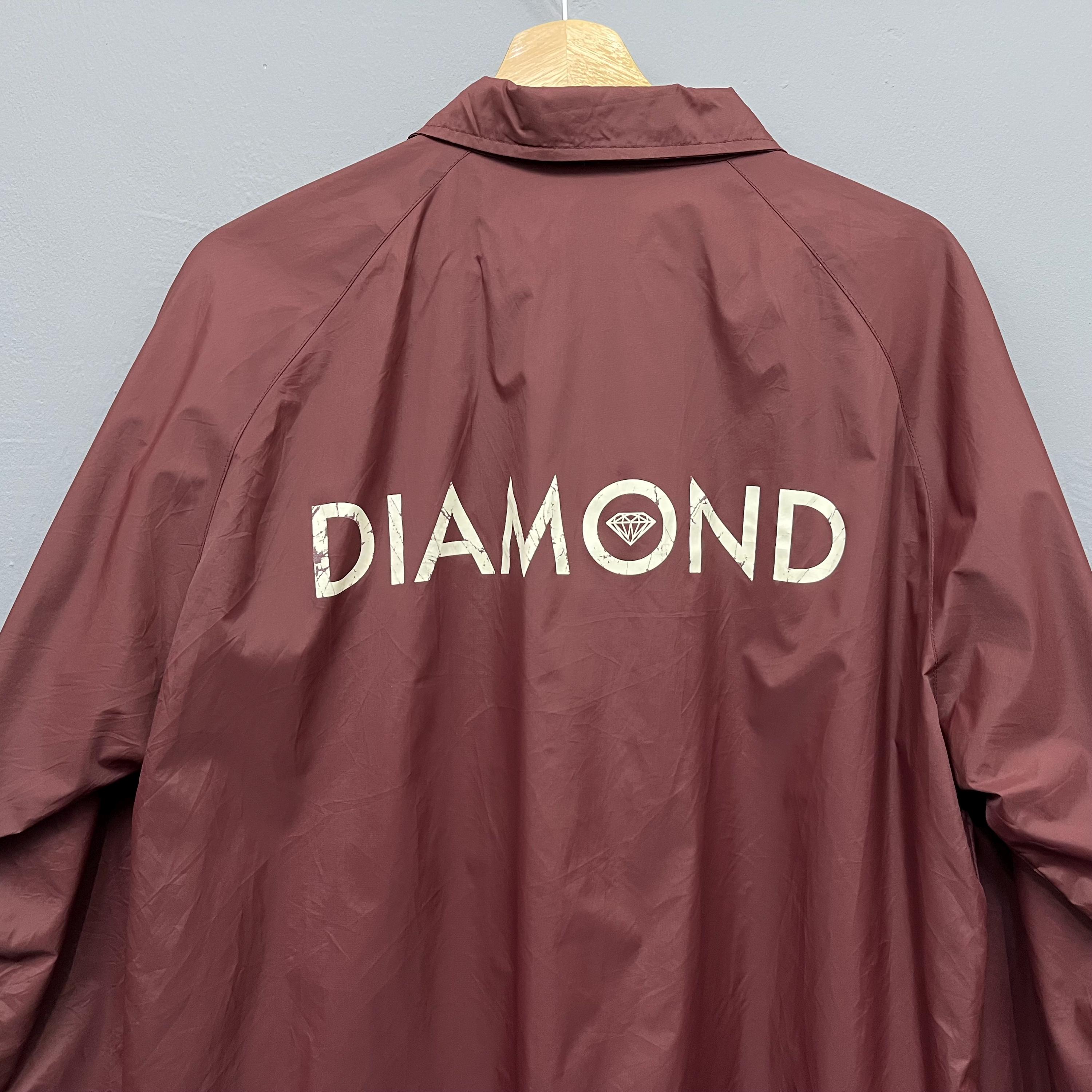 Diamond Supply Co Men's Maroon Snap Button Coach Jacket Size Large