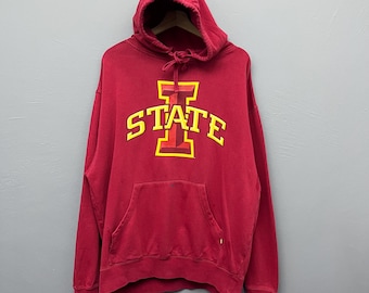 Vintage Iowa State University Hoodie Sweatshirt Cyclones Pullover Size L