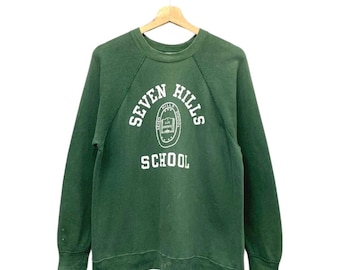 Vintage 60s Champion Running Man Crewneck Sweatshirt Size Medium / Seven Hills School