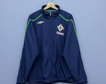 Vintage Umbro Northern Ireland Football Association Polyester Windbreaker Training Jacket Size L
