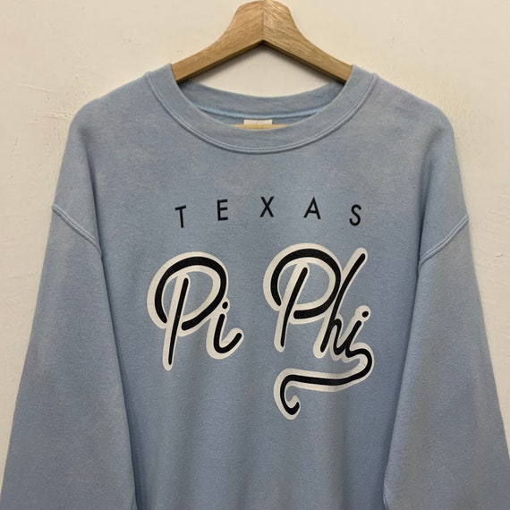Texas Pi Phi Light Blue Pullover Crewneck Sweatsh… - image 3