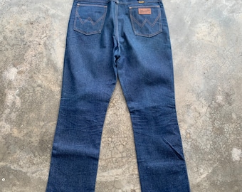 Vintage 80s Wrangler Jeans, Western Cowboy Denim, Size 36x30
