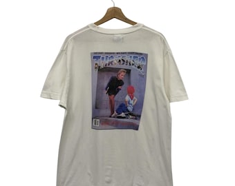 Thrasher Magazine februari 1989 omslagst-T-shirt, skateboardgrafik, streetwear, storlek Large