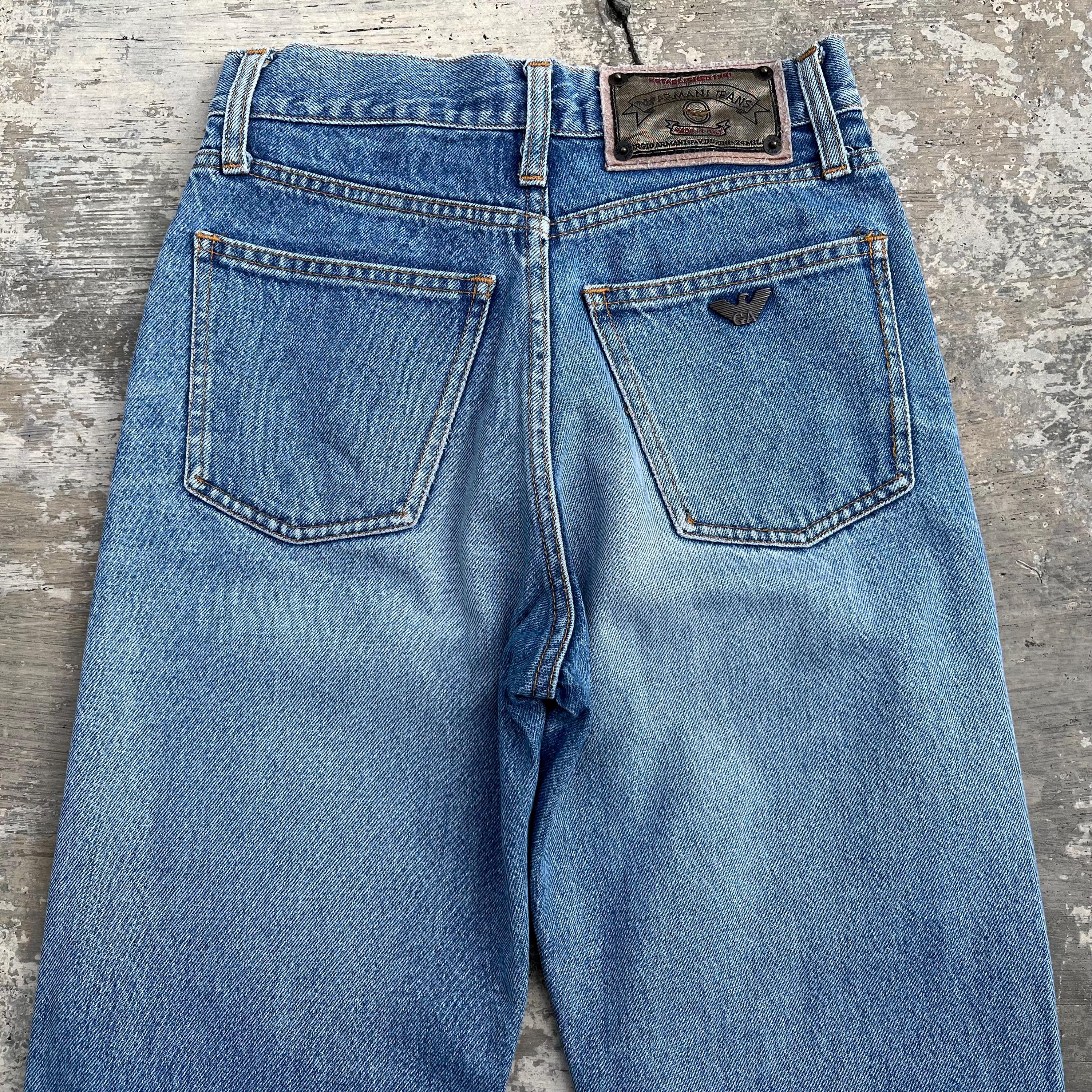 90s ARMANI JEANS m-51 ITALY製 90s ARMANI JEANS Denim Chore Shirts made in Italy