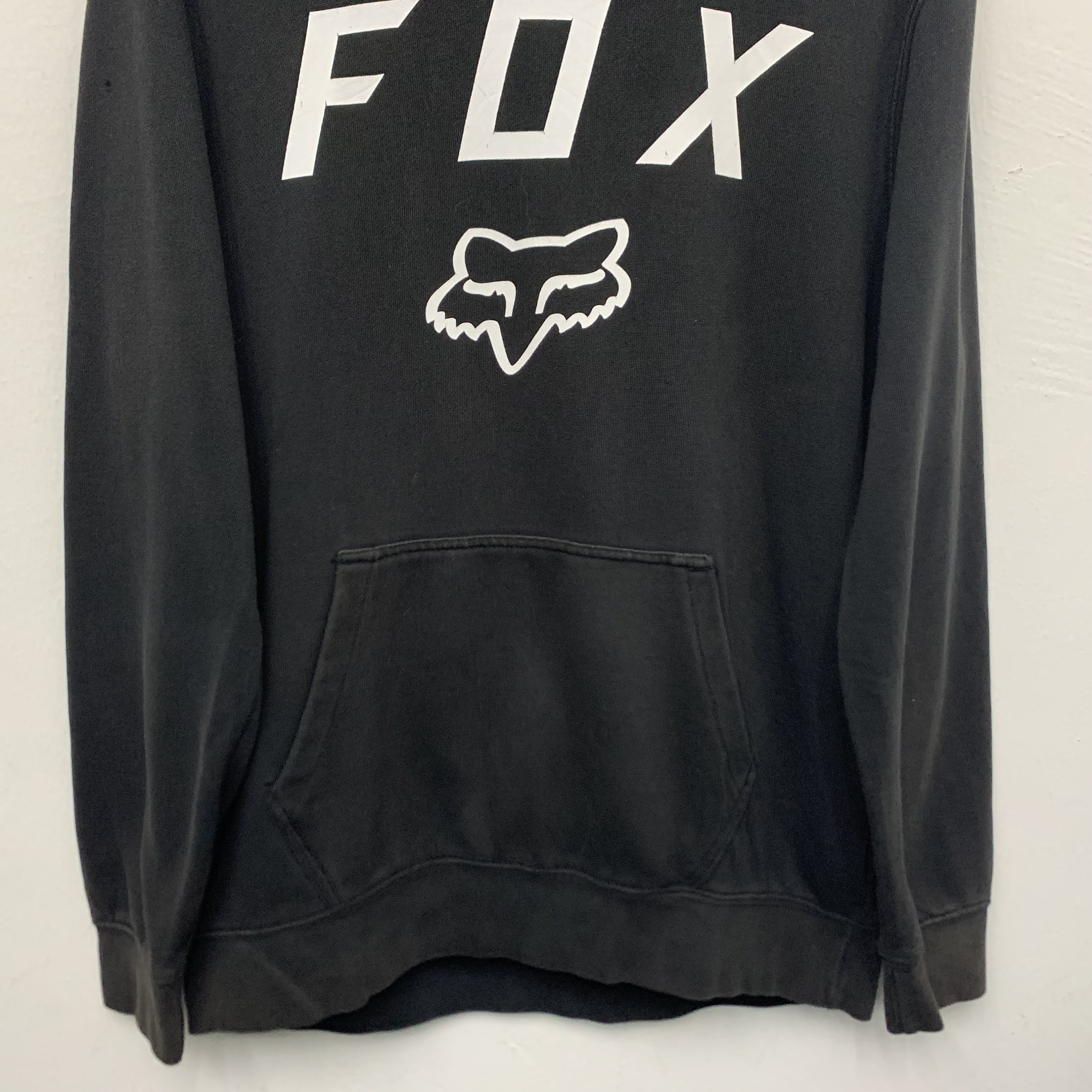 Vintage Fox Racing Black Hoodie - Motorsports Pullover (size