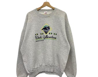 Vintage West Yellowstone Montana Rundhals Sweatshirt Größe XL - Made in USA