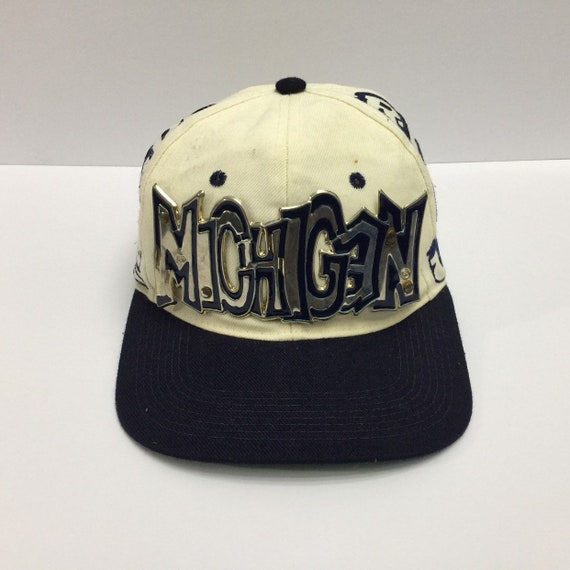 Vintage Michigan Wolverines Snapback Hat 90s Michi