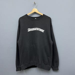 Vintage Bridgestone Black Pullover Crewneck Sweatshirt Size Medium