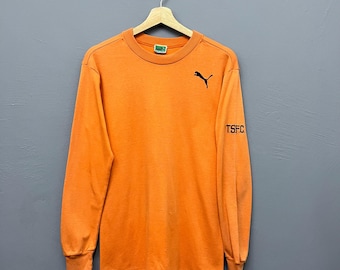 Vintage Puma TSFC Flocked Number Long Sleeve T-Shirt Size Medium